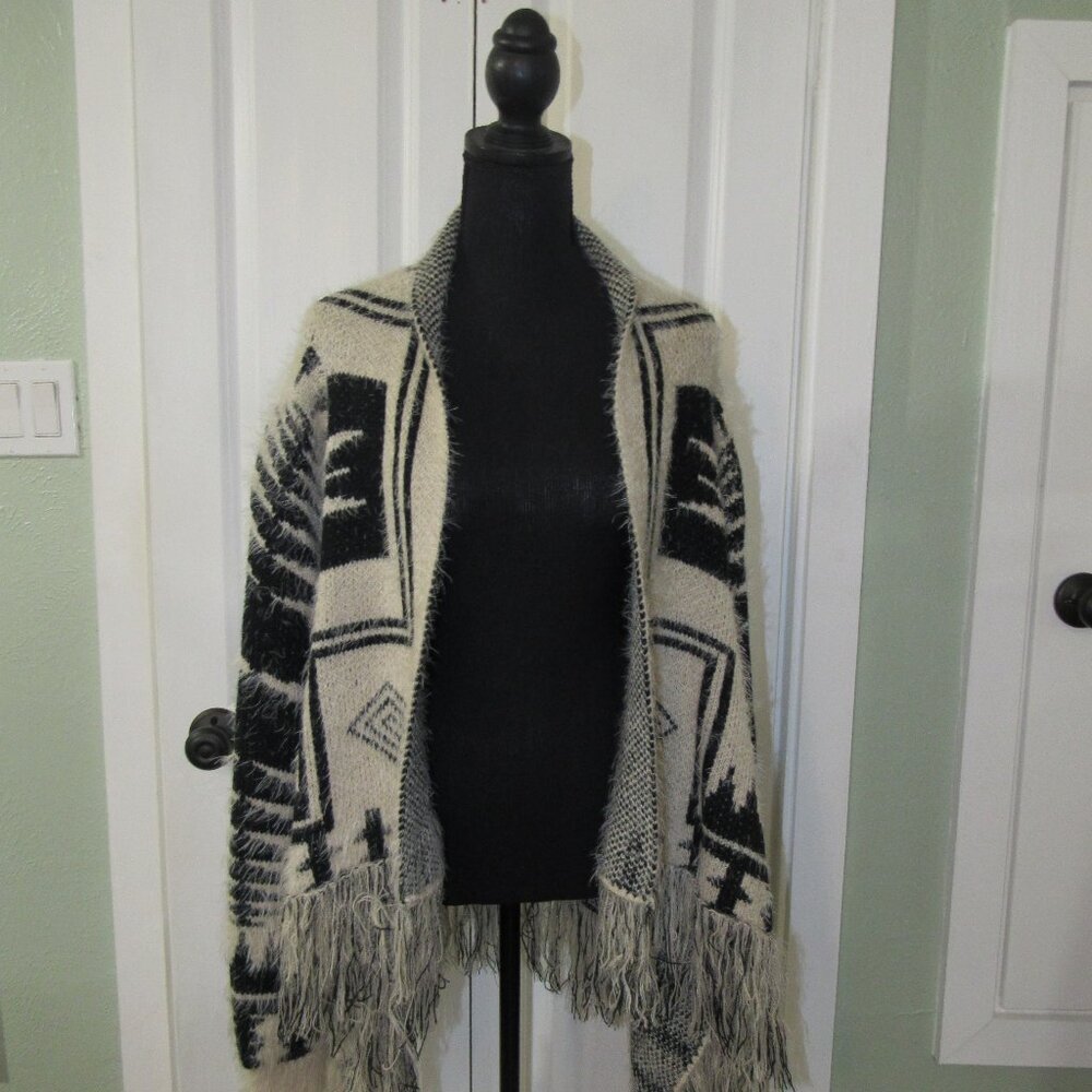 Black and White Boho Cardigan - Size M